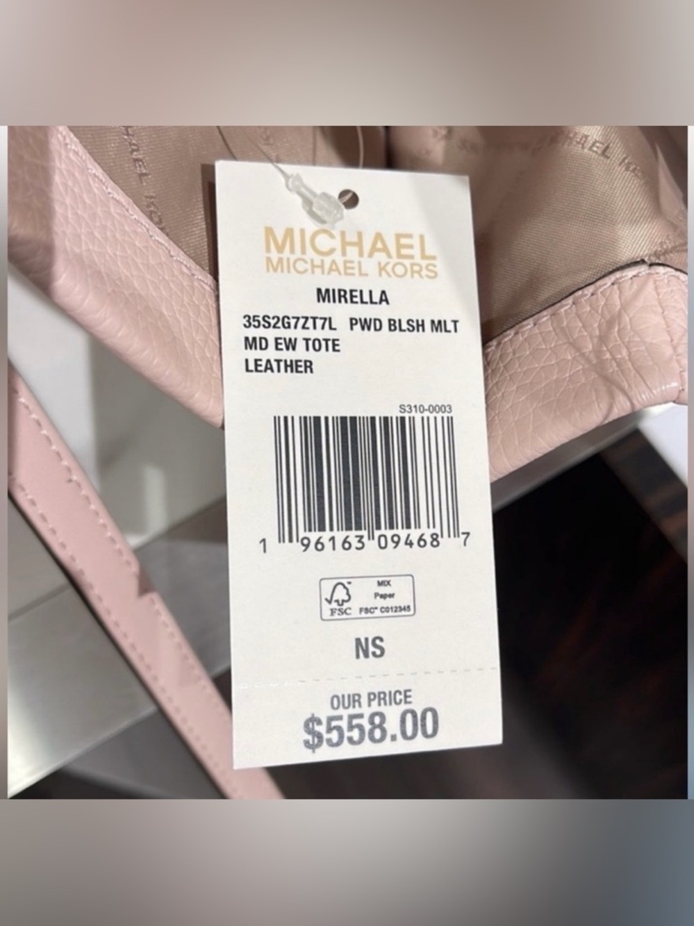 NWOT - Michael Kors Pink Mirella Tote Bag / Crossbody - Picture 7 of 7